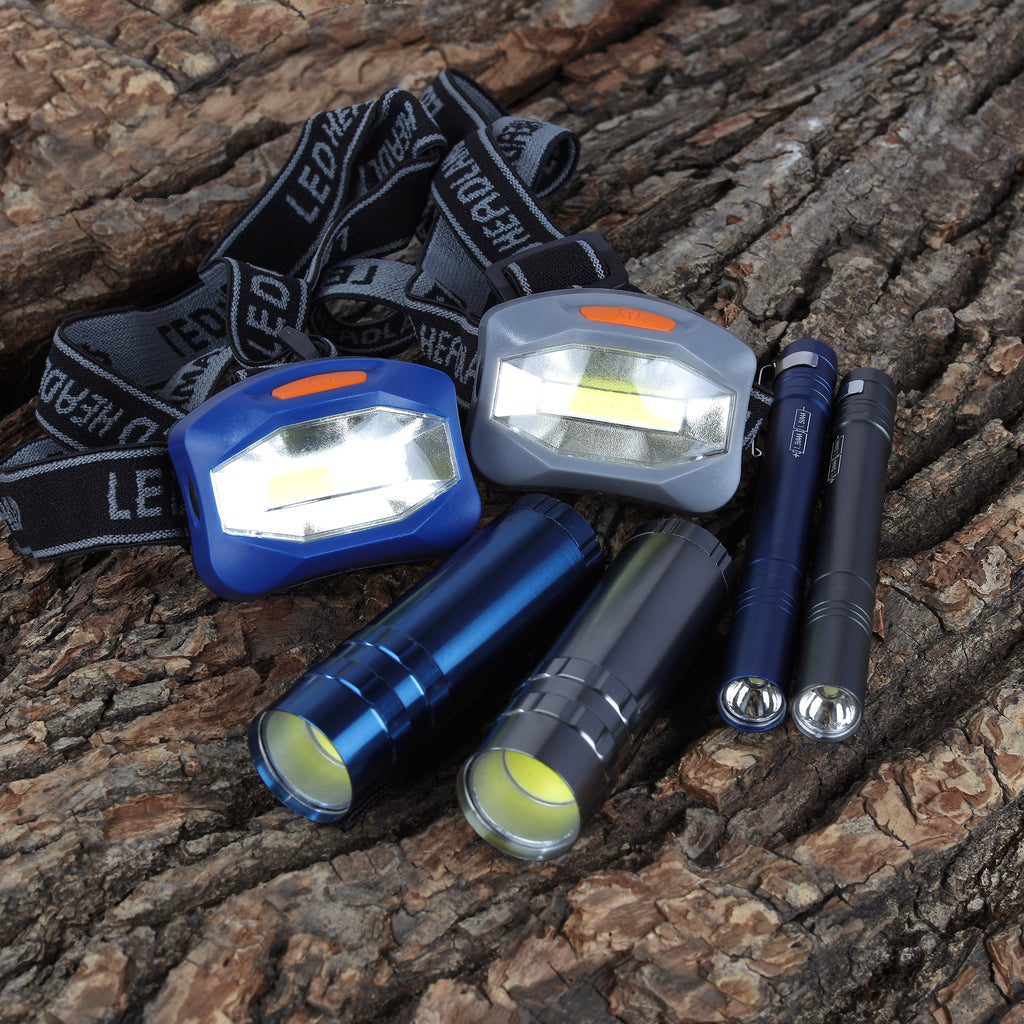 6-Piece LED Flashlight & Penlight & Headlamp Combo