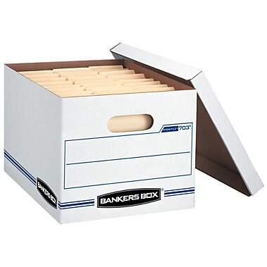 10 Count Stor/File Storage Box with Lift-Off Lid, Letter/Legal, 12" x 10" x 15", White
