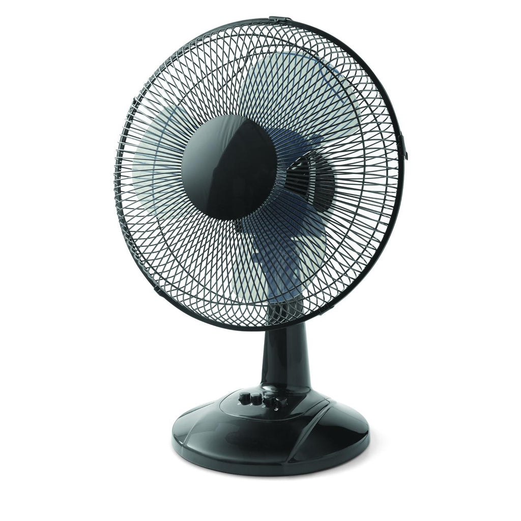 12" 3-Speed Oscillating Table Fan, Black