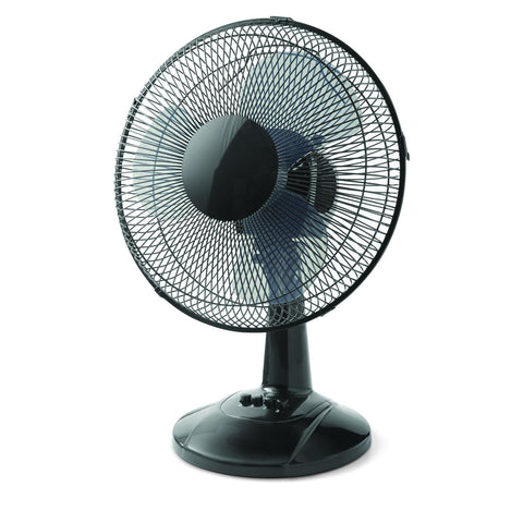 12" 3-Speed Oscillating Table Fan, Black