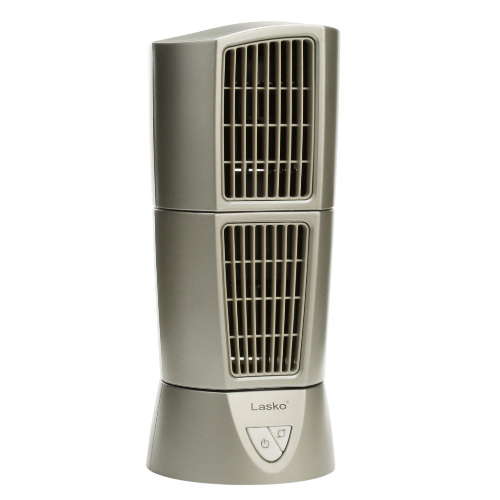 14" Platinum Desktop Wind Tower 3-Speed Oscillating Table Fan, Gray