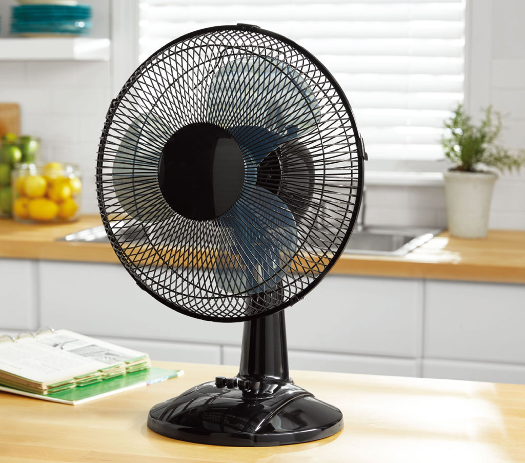 12" 3-Speed Oscillating Table Fan, Black