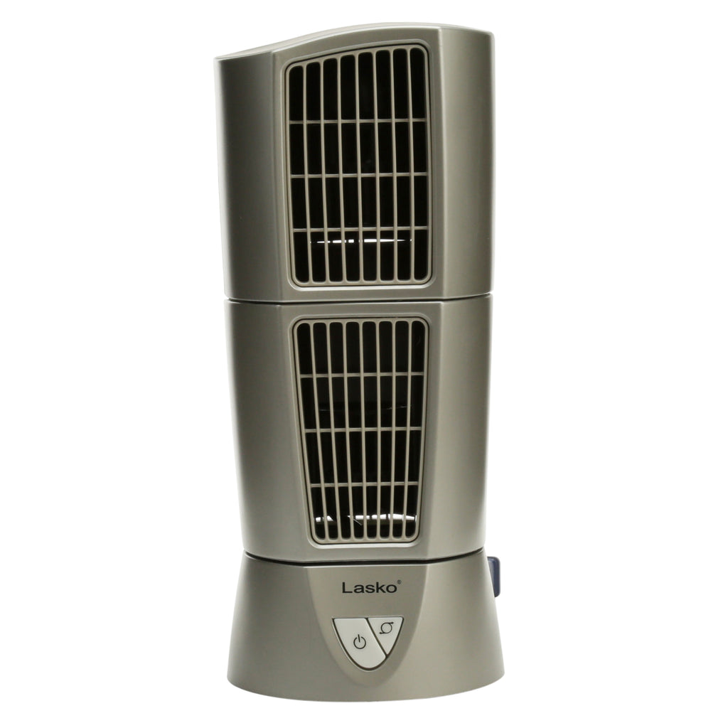 14" Platinum Desktop Wind Tower 3-Speed Oscillating Table Fan, Gray