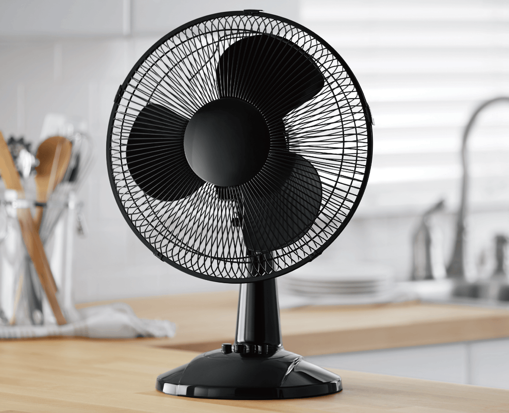 12" 3-Speed Oscillating Table Fan, Black