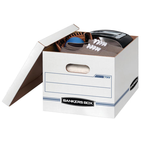 10 Count Stor/File Storage Box with Lift-Off Lid, Letter/Legal, 12" x 10" x 15", White