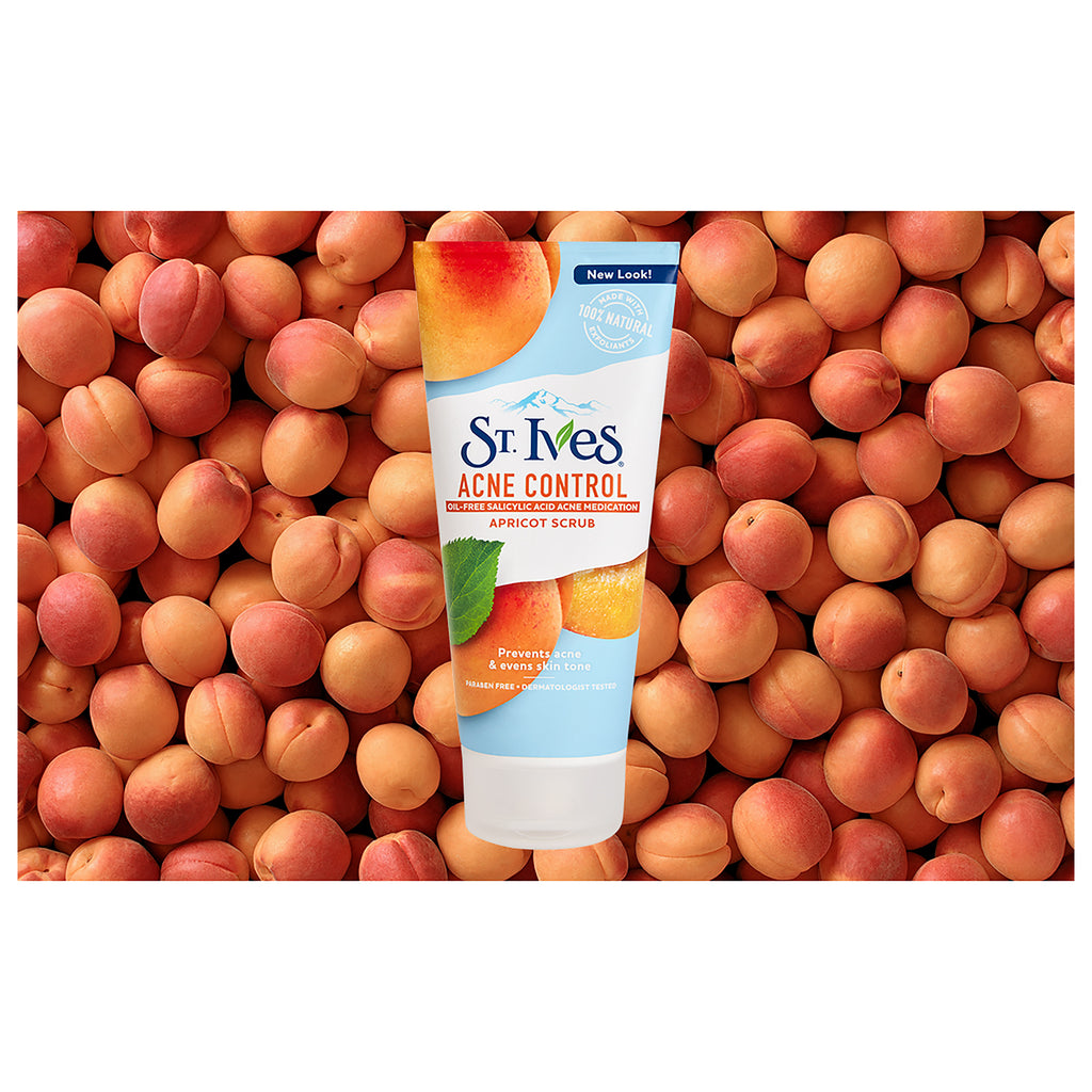  Acne Control With Salicylic Acid, Non Comedogenic, Paraben Free, and Oil free Apricot Face Scrub, 6 oz