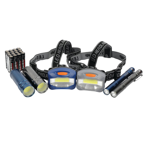6-Piece LED Flashlight & Penlight & Headlamp Combo