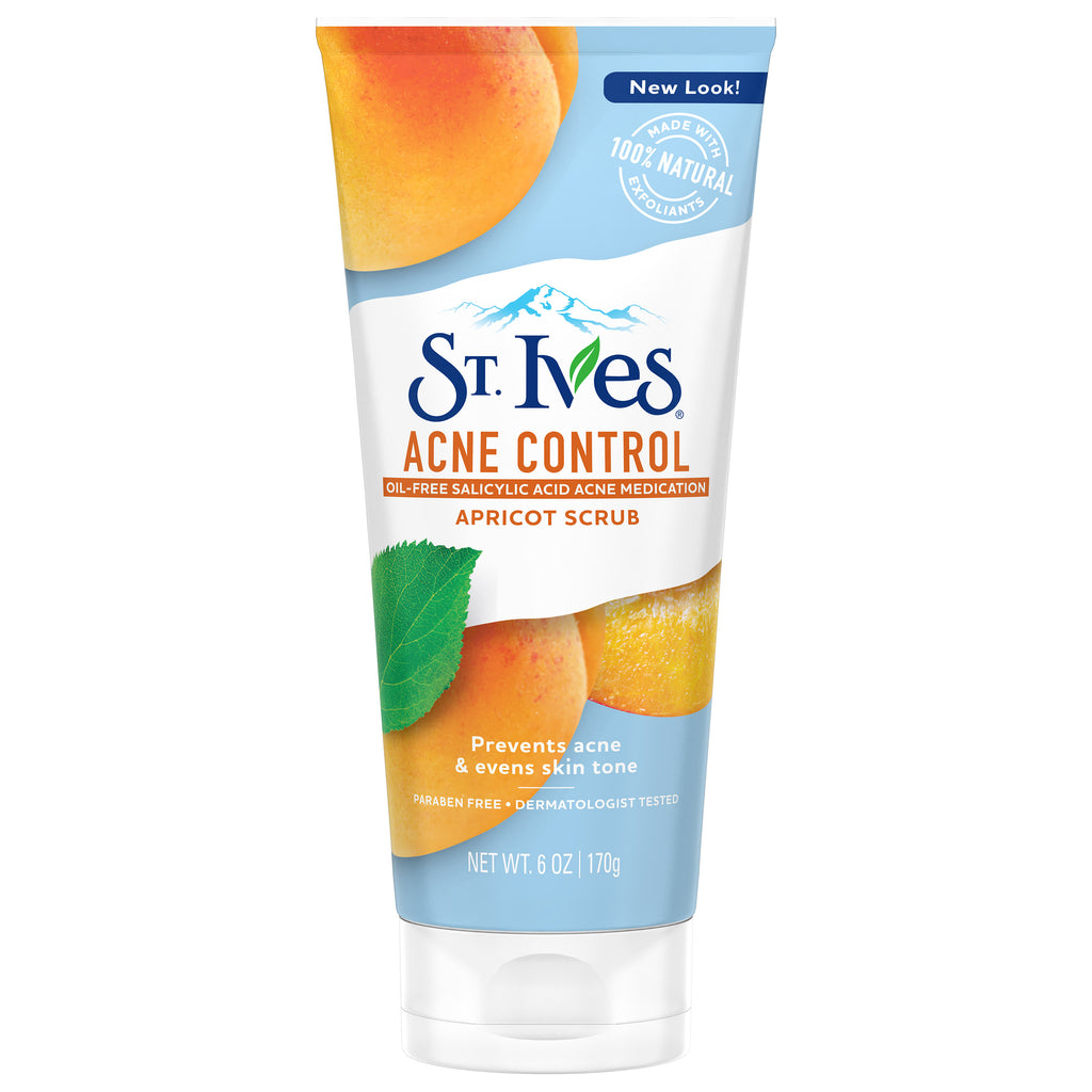  Acne Control With Salicylic Acid, Non Comedogenic, Paraben Free, and Oil free Apricot Face Scrub, 6 oz