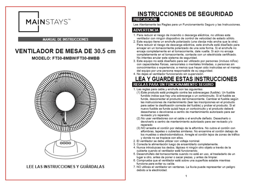 12" 3-Speed Oscillating Table Fan, Black